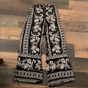 Elephant pants with cute black and white pattern